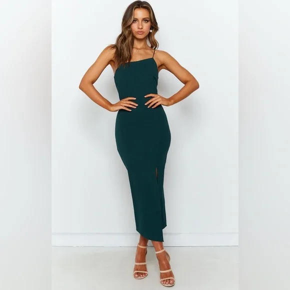 Beginning Boutique | Dresses | Beginning Boutique Cecilia Bodycon Midi Dress  Emerald | Poshmark